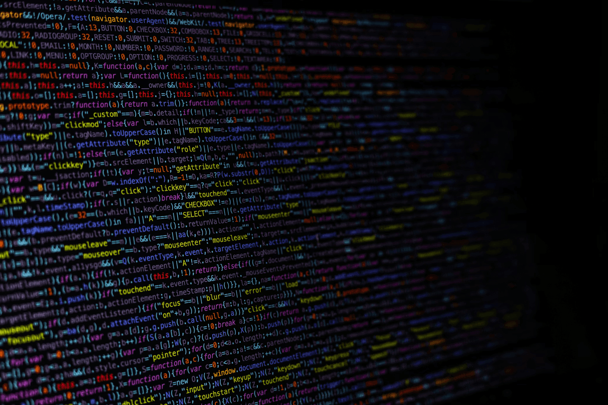 Code editor with JavaScript code