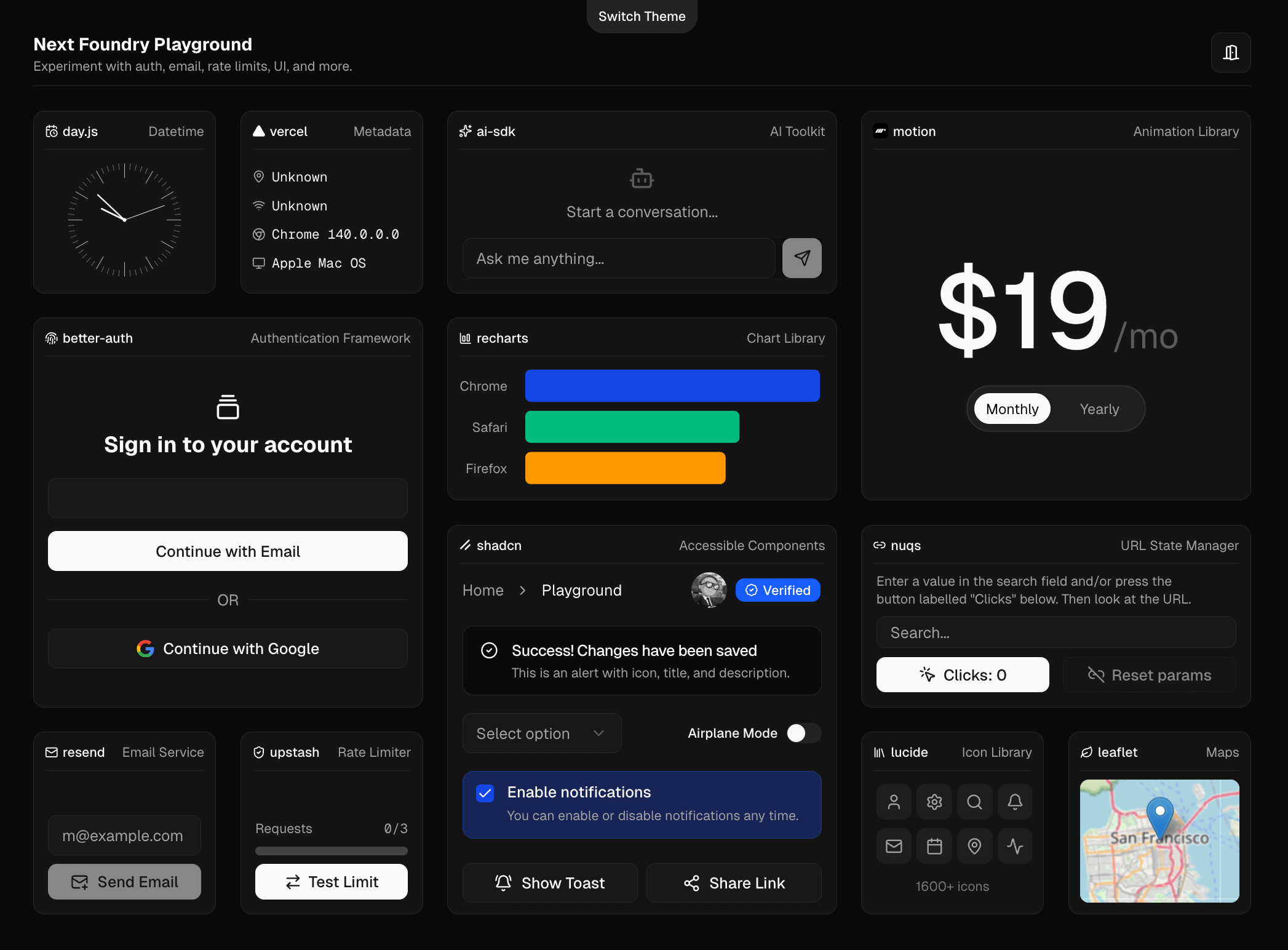 Playground of Next Foundry - A Next.js Starter Kit